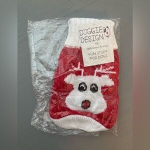 Doggie Design Combed Cotton Cable Knit Rudolph Christmas Dog Sweater NEW - XS